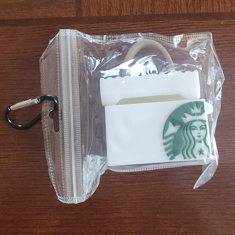 NEW! Starbucks 3D White Tote Bag Apple Airpod PRO Case NEW